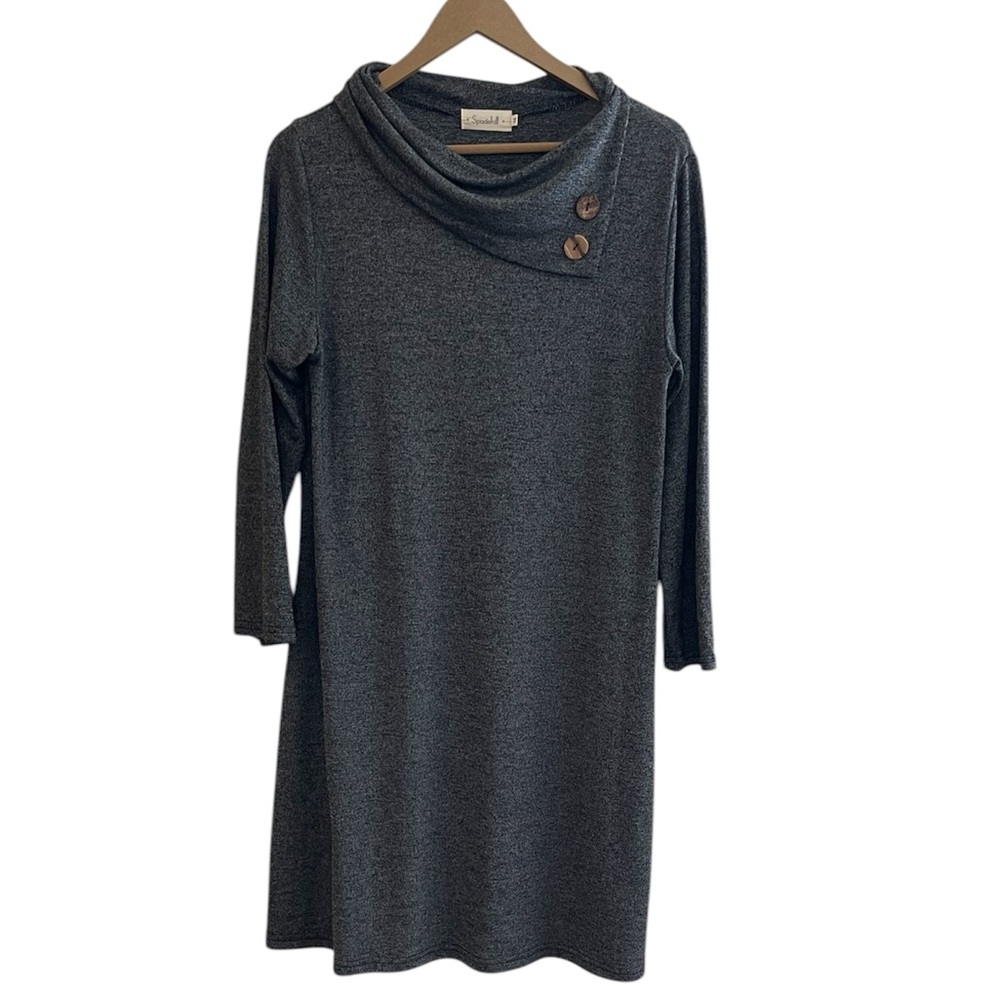 Spadehill Long Sleeve Cowl Neck Gray Dress Size M